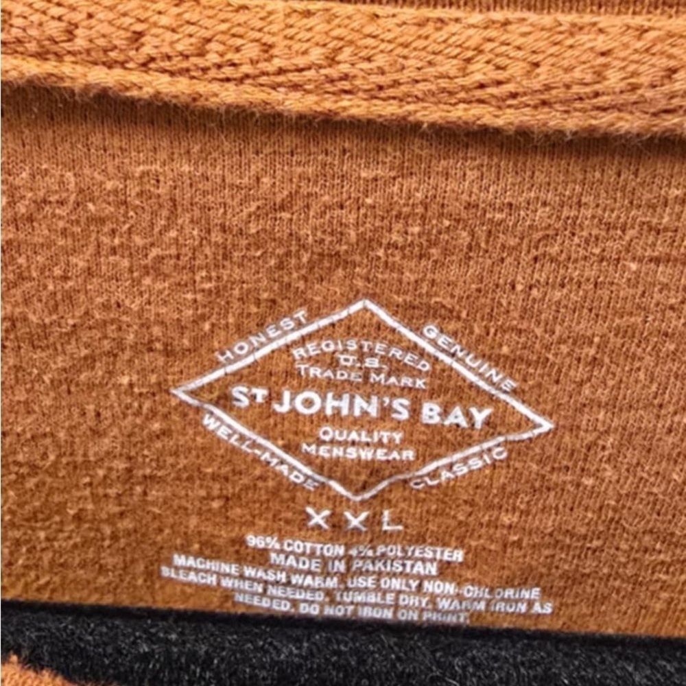 St. John’s Bay Men’s XXL Long Sleeve Pocket Tee Burnt Orange Cotton Blend‎ - Picture 2 of 3
